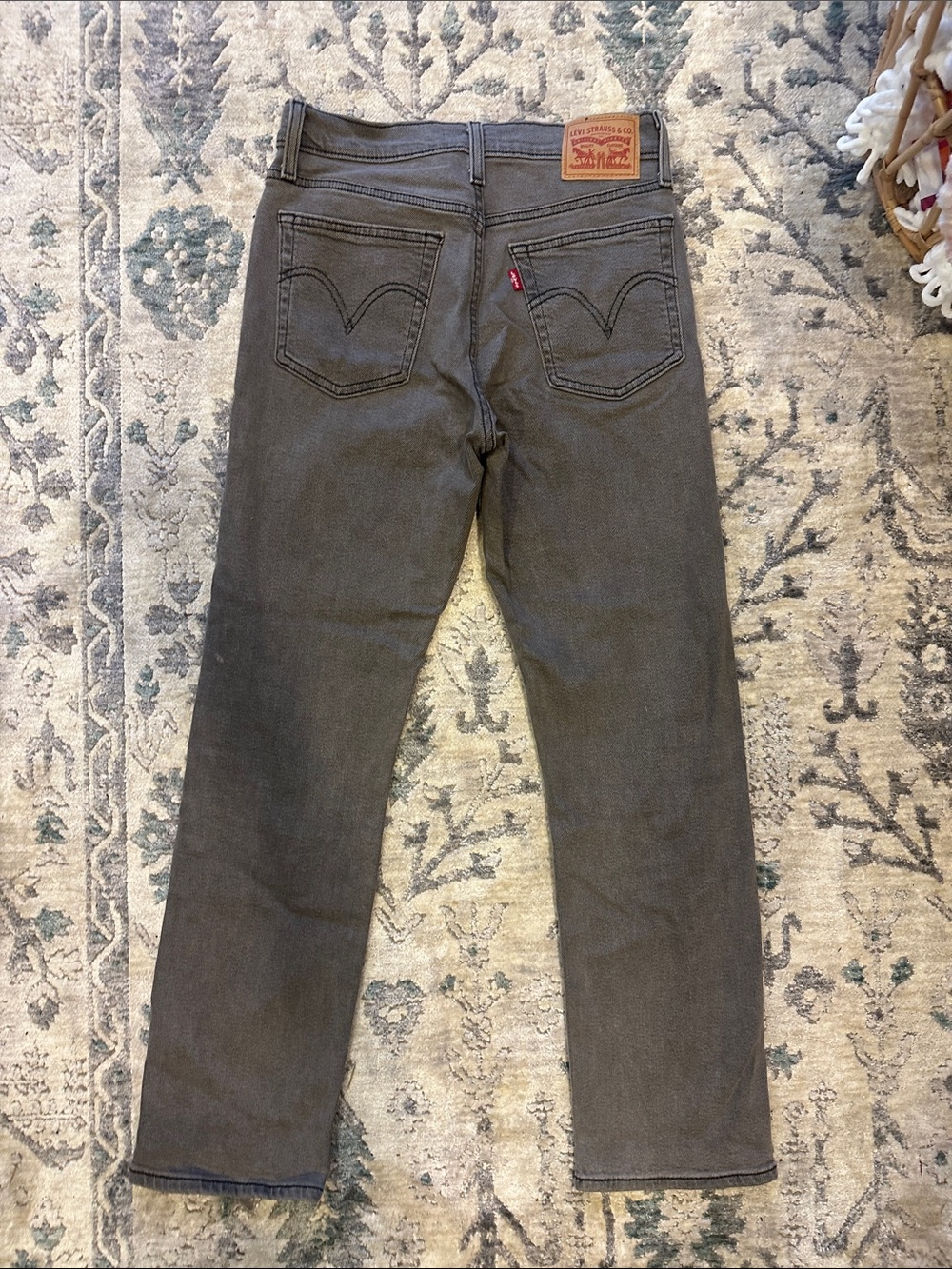 Levi's Women's Straight-Leg Jeans in Charcoal Gray